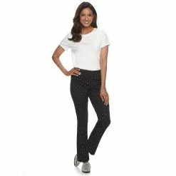 Petite Women's Croft & Barrow® Effortless Stretch Pull-On Straight-Leg Pants -Barrow Sales 3294699 ALT4