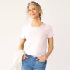 Women's Croft & Barrow® Essential Crewneck Tee -Barrow Sales 3500577 Light Pink
