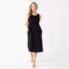 Women's Croft & Barrow® Smocked Swing Midi Dress -Barrow Sales 3567056 Black