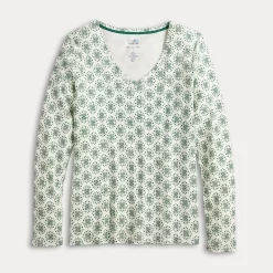 Women's Croft & Barrow® Essential Long Sleeve V-Neck Tee -Barrow Sales 3836996 ALT5