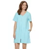 Women's Croft & Barrow® Waffle-Knit Zip-Front Short Sleeve Robe -Barrow Sales 3919609 Teal