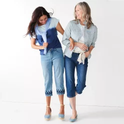 Women's Croft & Barrow® Comfort Waist Denim Capris -Barrow Sales 3987731 ALT3