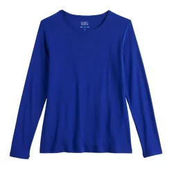 Petite Croft & Barrow® Crewneck Long-Sleeve Tee -Barrow Sales 4474951 ALT13