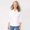 Women's Croft & Barrow® Essential Comfort Stretch Shirt -Barrow Sales 4676876 White