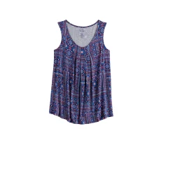 Women's Croft & Barrow® Print Pleated Tank -Barrow Sales 4777679 ALT5