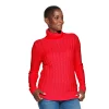 Women's Croft & Barrow® Extra Soft Cable-Knit Turtleneck Sweater -Barrow Sales 4924265 Red