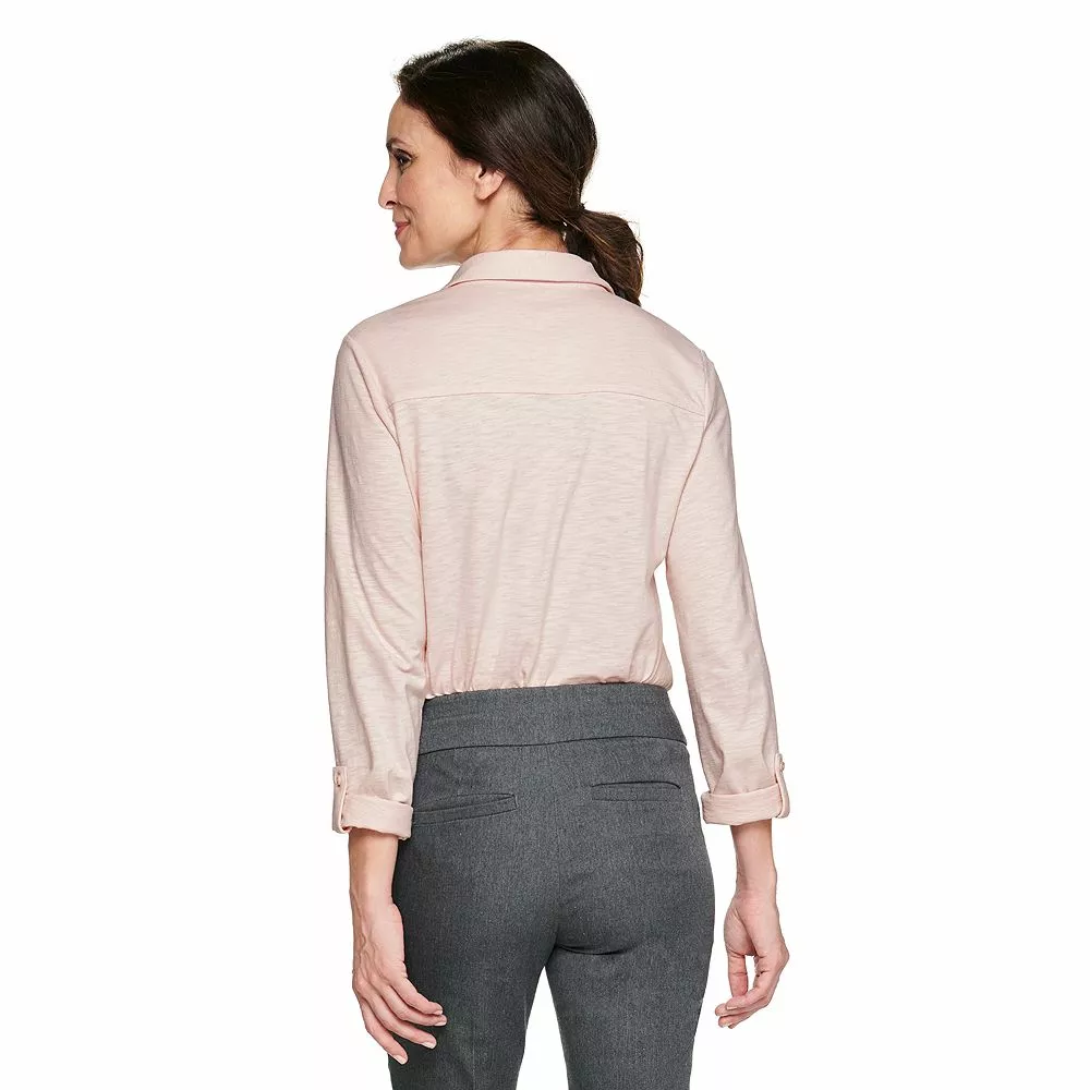 Women's Croft & Barrow® Soft Roll-Tab Shirt 4 Women's Croft & Barrow® Soft Roll-Tab Shirt - Image 2