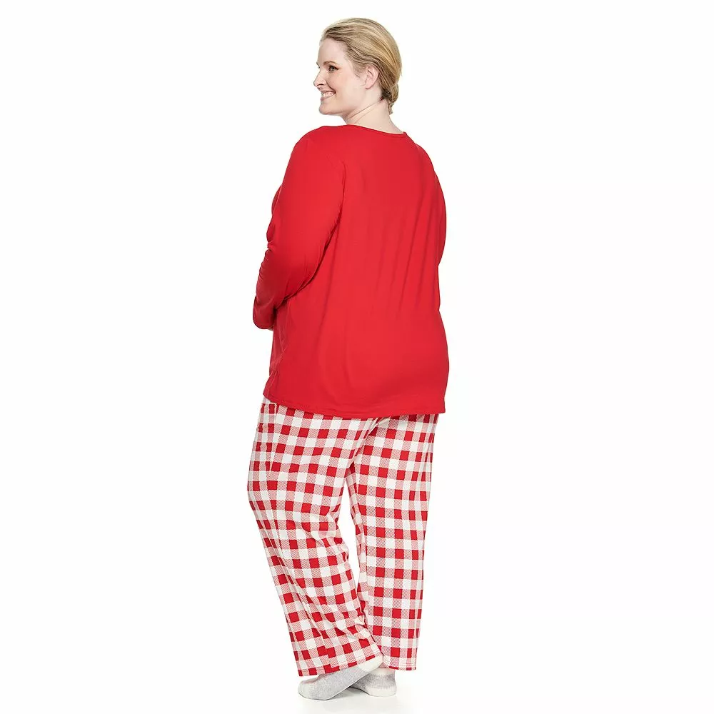 Plus Size Croft & Barrow® Long Sleeve Pajama Top & Pajama Pants Set 4 Plus Size Croft & Barrow® Long Sleeve Pajama Top & Pajama Pants Set - Image 2
