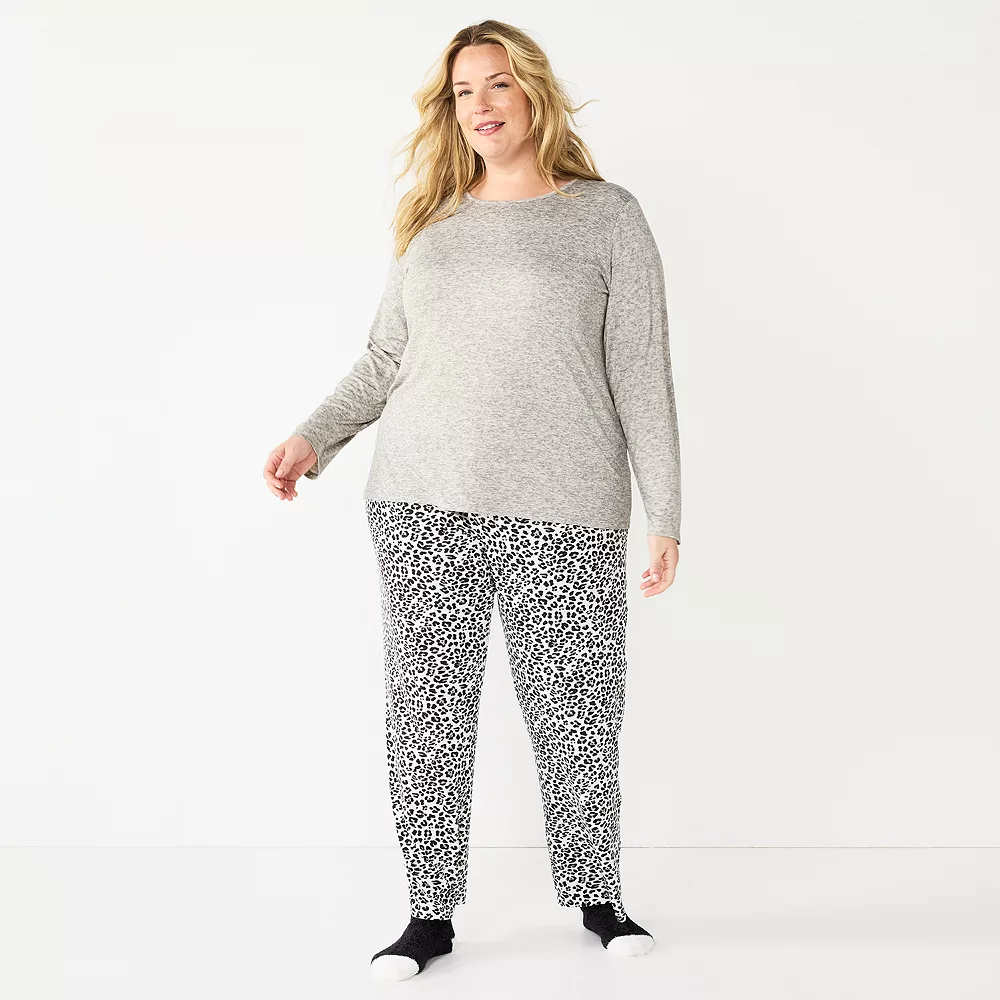 Plus Size Croft & Barrow® Long Sleeve Pajama Top & Pajama Pants Set 3 Plus Size Croft & Barrow® Long Sleeve Pajama Top & Pajama Pants Set