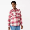 Women's Croft & Barrow® The Extra Soft Plaid Flannel Shirt -Barrow Sales 5069612 Red Plaid