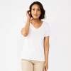 Petite Croft & Barrow® Essential V-Neck Tee -Barrow Sales 5211690 White