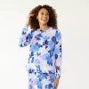 Women's Croft & Barrow® Athleisure Crewneck Sweatshirt -Barrow Sales 5224371 Blue Bold Blooms