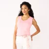 Women's Croft & Barrow® Soft V-Neck Tank -Barrow Sales 5508023 Coral