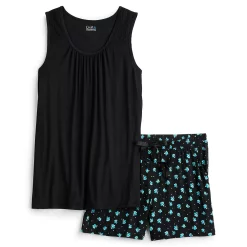 Women's Croft & Barrow® Pajama Tank & Pajama Shorts Sleep Set -Barrow Sales 5514257 ALT5