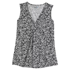 Women's Croft & Barrow® Pleated V-Neck Tank -Barrow Sales 5522983 ALT5