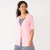 Women's Croft & Barrow® Elbow-Sleeve Cardigan -Barrow Sales 5533225 Pink Heather
