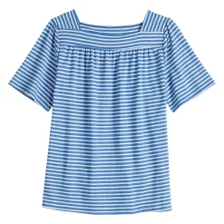 Women's Croft & Barrow® Squareneck Puff-Sleeve Top -Barrow Sales 5533229 ALT5