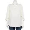 Plus Size Croft & Barrow® Linen-Blend Popover Tunic -Barrow Sales 5545050 White