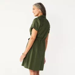 Women's Croft & Barrow® Utility Shirt Dress -Barrow Sales 5576956 ALT