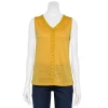 Petite Croft & Barrow® Lace-Trim V-Neck Tank -Barrow Sales 5577598 Gold