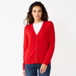 Women's Croft & Barrow® Extra Soft V-Neck Cardigan