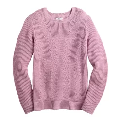 Women's Croft & Barrow® Crewneck Cable Sweater -Barrow Sales 5582065 ALT5
