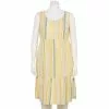 Plus Size Croft & Barrow® Sleeveless Tiered Linen Dress -Barrow Sales 5583998 Gold Stripe