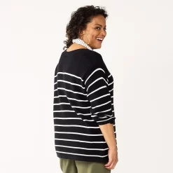 Plus Size Croft & Barrow® Boatneck Pullover Sweater -Barrow Sales 5587961 ALT