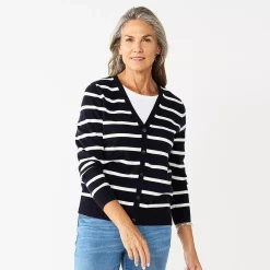 Petite Croft & Barrow® Extra Soft V-Neck Cardigan