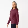 Women's Croft & Barrow® Cozy Crewneck Sweater -Barrow Sales 5588987 Plum