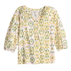 Women's Croft & Barrow® Tassel Peasant Top -Barrow Sales 5590159 ALT5