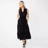 Women's Croft & Barrow® Sleeveless Maxi Shirtdress -Barrow Sales 5594894 Black
