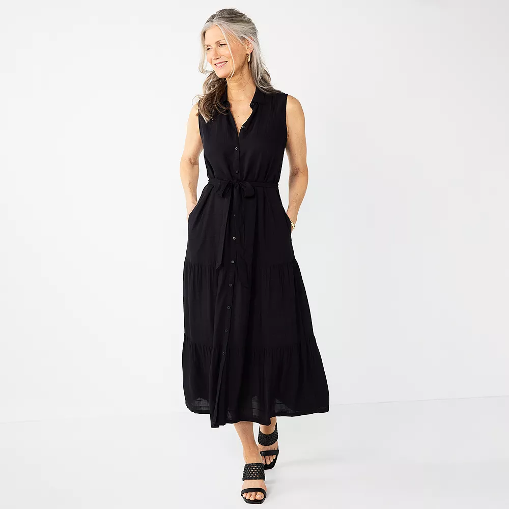 Women's Croft & Barrow® Sleeveless Maxi Shirtdress 3 Women's Croft & Barrow® Sleeveless Maxi Shirtdress