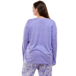 Plus Size Croft & Barrow® Whisperluxe Long Sleeve Pajama Top -Barrow Sales 5597046 ALT