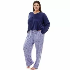 Plus Size Croft & Barrow® Whisperluxe Long Sleeve Pajama Top -Barrow Sales 5597046 ALT2