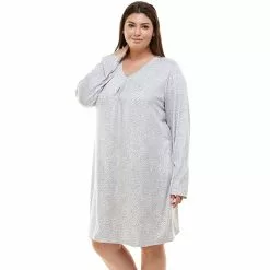 Plus Size Croft & Barrow® Whisperluxe Long Sleeve Sleepshirt -Barrow Sales 5597049 ALT2