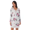 Women's Croft & Barrow® Cozy Long Sleeve Smocked Nightgown -Barrow Sales 5637634 White Large Floral