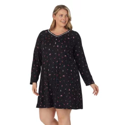 Plus Size Croft & Barrow® Cozy Long Sleeve Smocked Nightgown -Barrow Sales 5637636 ALT2