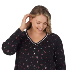 Plus Size Croft & Barrow® Cozy Long Sleeve Smocked Nightgown -Barrow Sales 5637636 ALT4