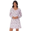 Petite Croft & Barrow® Cozy Long Sleeve Smocked Nightgown -Barrow Sales 5637637 Pink Floral Paisley