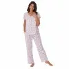 Women's Croft & Barrow® Cozy Short Sleeve Button-Front Pajama Top & Pajama Pants Sleep Set 2 Women's Croft & Barrow® Cozy Short Sleeve Button-Front Pajama Top & Pajama Pants Sleep Set -Barrow Sales 5637639 Pink Ditsy Floral