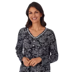 Women's Croft & Barrow® Cozy Long Sleeve Pajama Top & Pajama Pants Sleep Set -Barrow Sales 5637643 ALT2