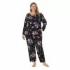 Plus Size Croft & Barrow® Cozy Long Sleeve Pajama Top & Pajama Pants Sleep Set