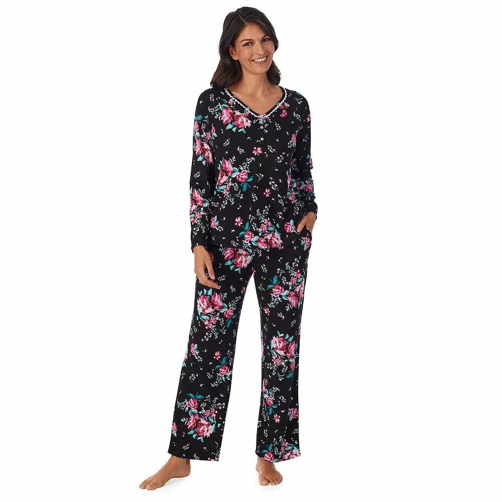 Petite Croft & Barrow® Cozy Long Sleeve Pajama Top & Pajama Pants Sleep Set 3 Petite Croft & Barrow® Cozy Long Sleeve Pajama Top & Pajama Pants Sleep Set