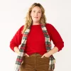 Plus Size Croft & Barrow® Puff-Sleeve Bobble Sweater -Barrow Sales 5657694 Red
