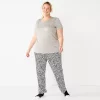 Plus Size Croft & Barrow® Short Sleeve Pajama Top & Pajama Pants Sleep Set 2 Plus Size Croft & Barrow® Short Sleeve Pajama Top & Pajama Pants Sleep Set -Barrow Sales 5666789 Gray Animal Print