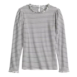 Women's Croft & Barrow® Long Sleeve Ruffle Neck Top -Barrow Sales 5670499 ALT5