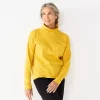 Women's Croft & Barrow® Mockneck Sweatshirt -Barrow Sales 5685918 Golden Spice