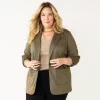 Plus Size Croft & Barrow® Comfort Stretch Blazer -Barrow Sales 5688015 Brown Herringbone