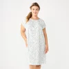 Plus Size Croft & Barrow® Short Sleeve Cotton Nightgown -Barrow Sales 5708275 White Buds
